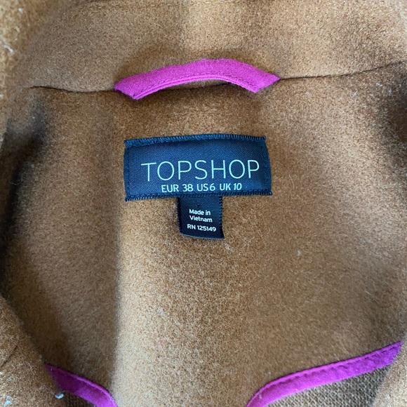 Topshop Brown Peacoat Size 6 - Picture 3 of 3